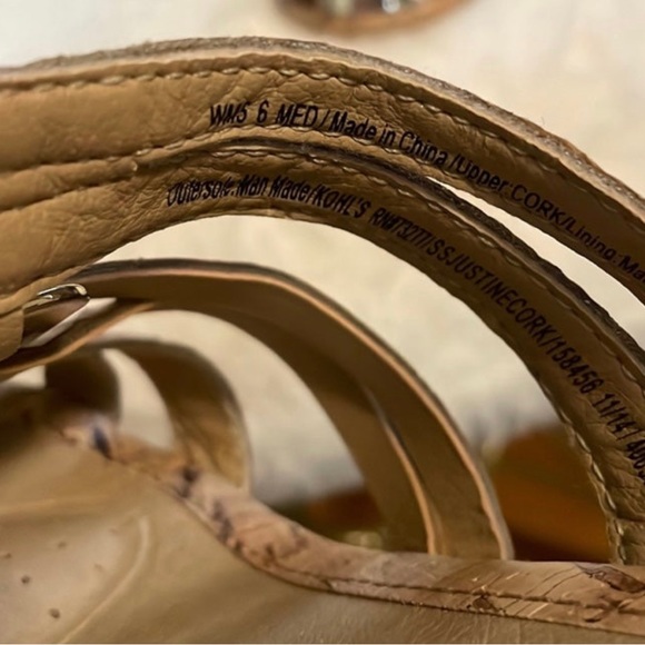 Beautiful cork wedge summer sandals 6 heels - Picture 6 of 7